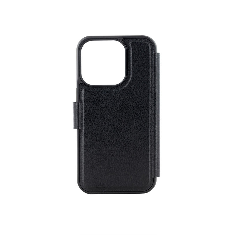 iPhone 15 Pro Leather Folio Phone Case - Black / Brown