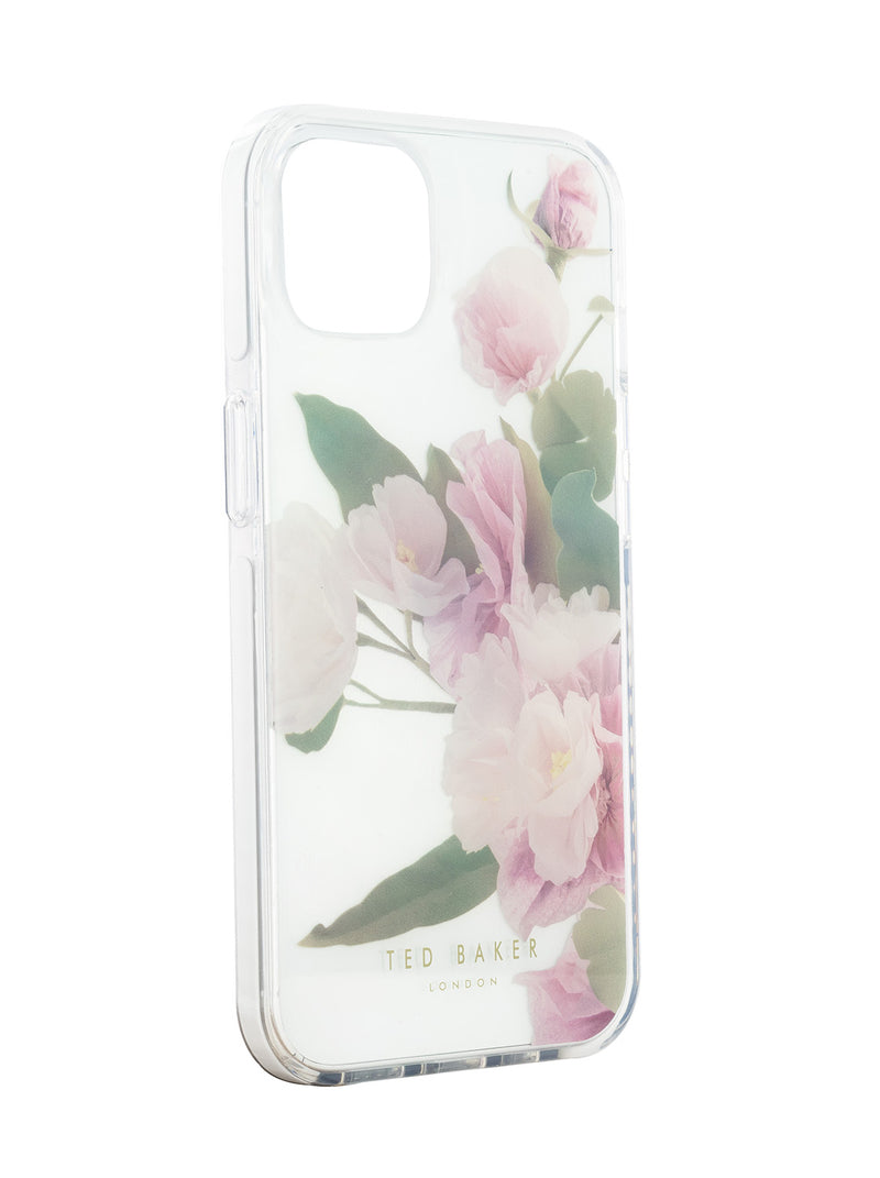 Ted Baker APPE Clear Flower Placement Antishock Phone Case for iPhone 11 Cream Bumper