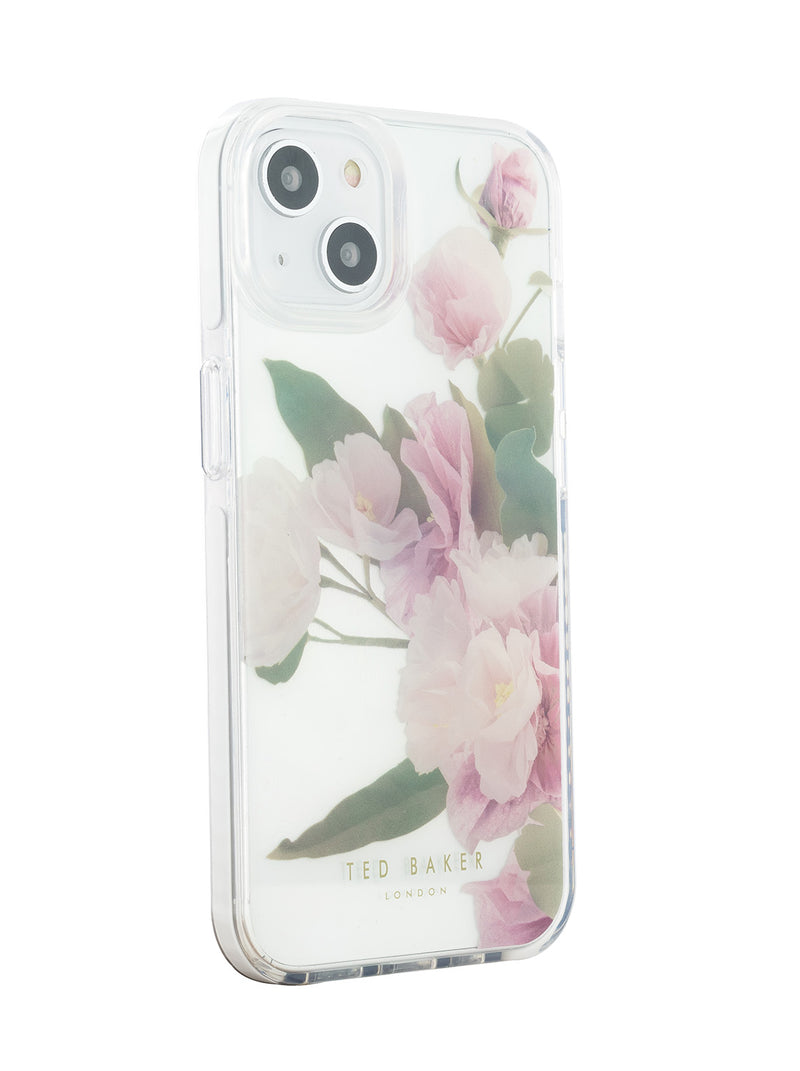 Ted Baker APPENI Clear Flower Placement Antishock Phone Case for iPhone 13 Cream Bumper