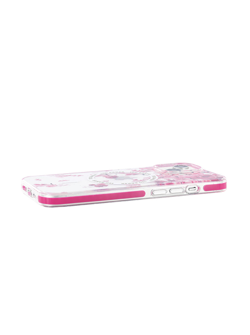 Ted Baker AZZAMEE Clear Scattered Flowers Antishock Phone Case for iPhone 15 Pink Bumper Compatible with MagSafe