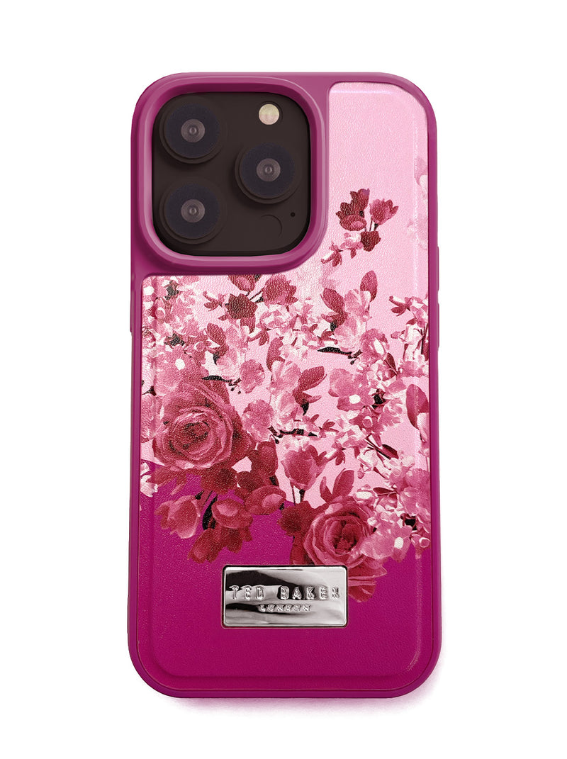 Ted Baker Pink Scattered Flowers MagSafe Back Shell Inlay Case for iPhone 16 Pro