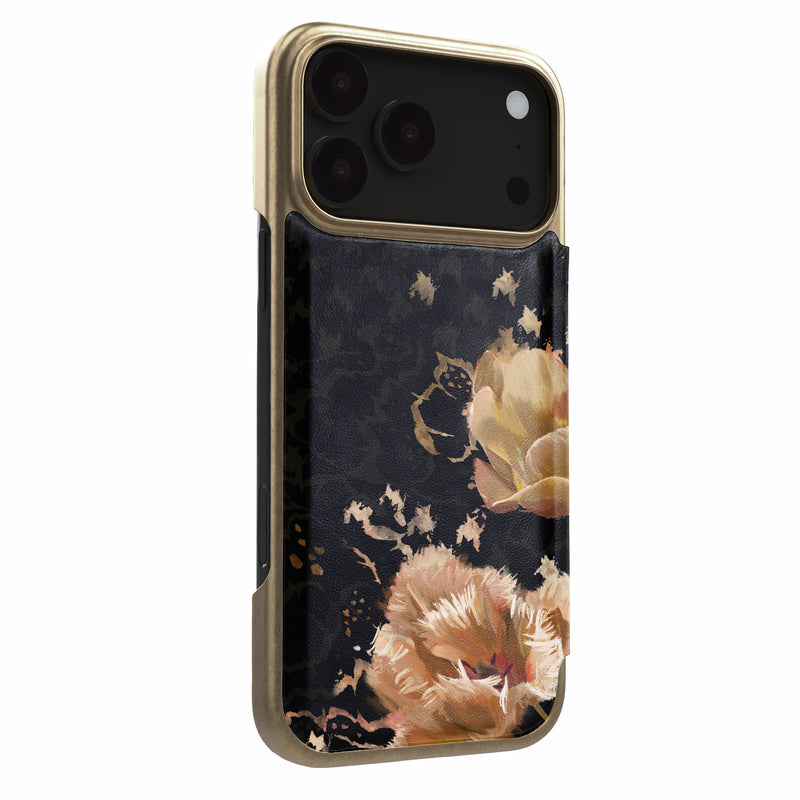 Ted Baker Orange Tulip Mirror Folio Phone Case for iPhone 17 Pro Max Gold Shell