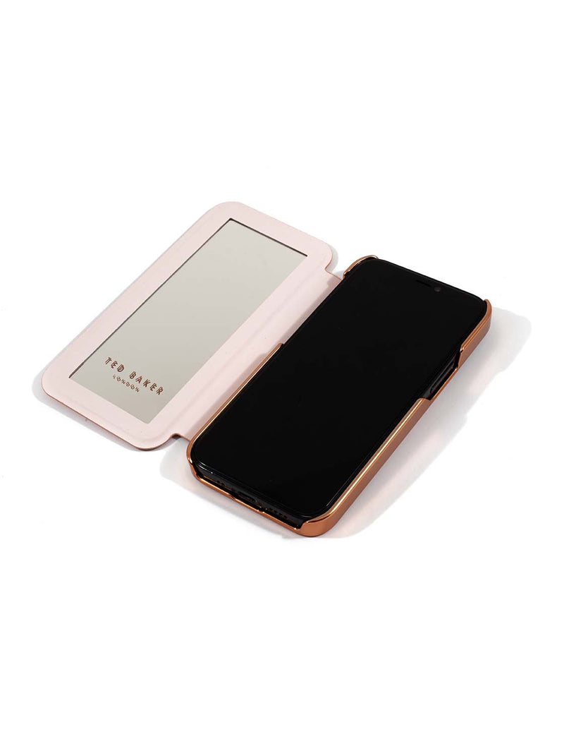 Ted Baker Mirror Case for iPhone 14 - Rose Gold Glitter