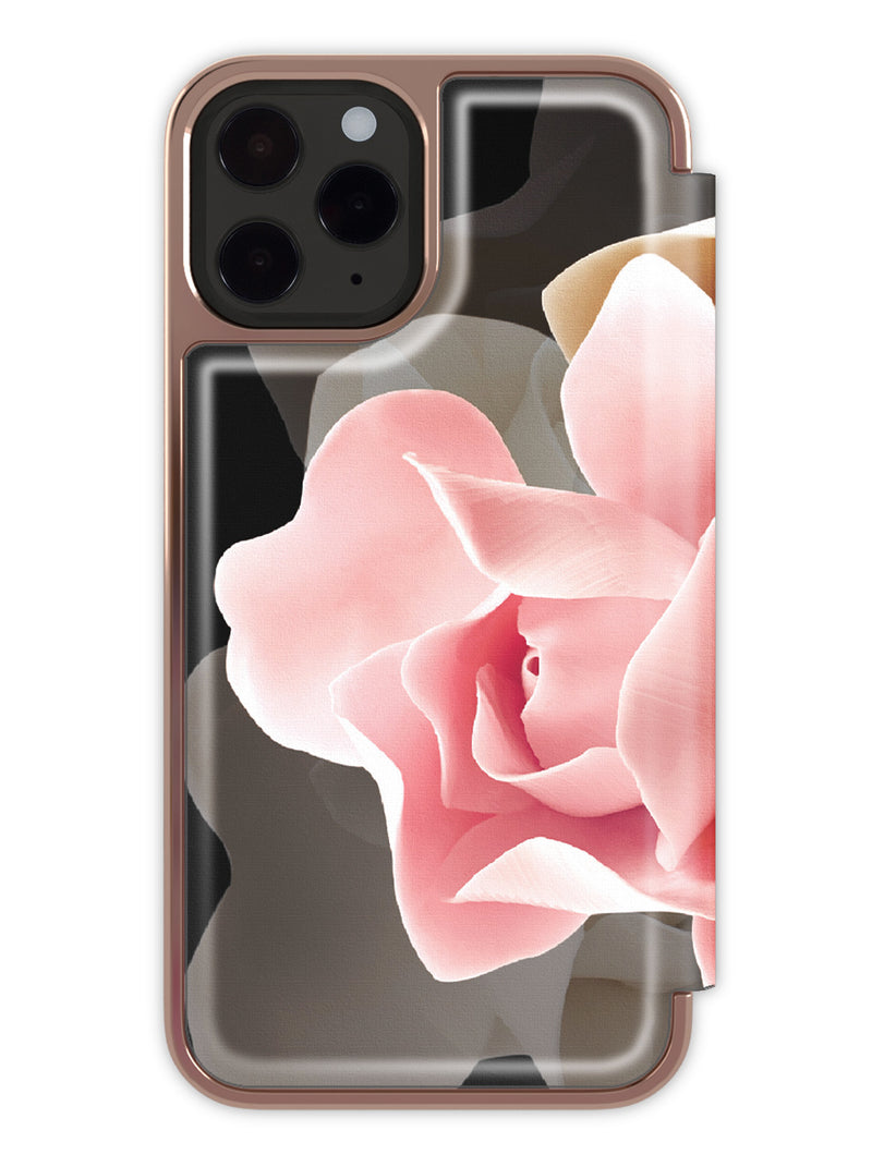 Ted Baker Mirror Folio Case for iPhone 14 Pro - Porcelain Rose (Black)