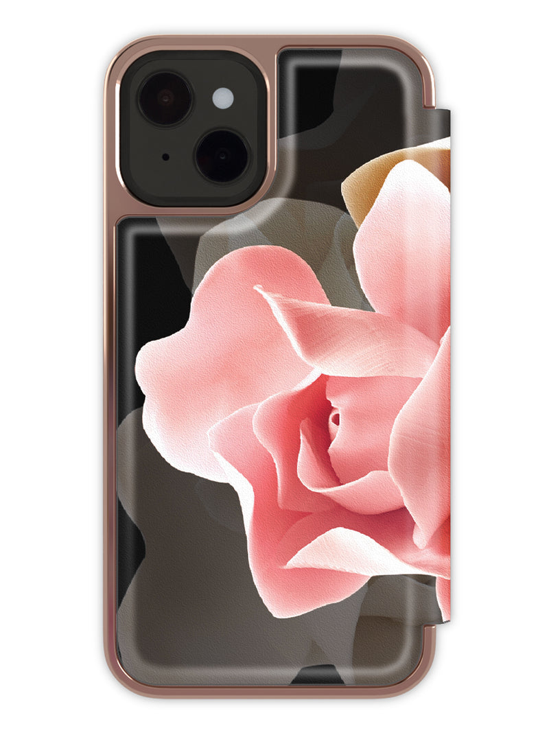Ted Baker Mirror Folio Case for iPhone 14 Plus - Porcelain Rose (Black)