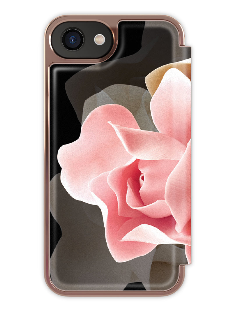 Ted Baker KNOWANE Mirror Folio Case for iPhone SE (2022 / 2020) / iPhone 8 - Porcelain Rose (Black)