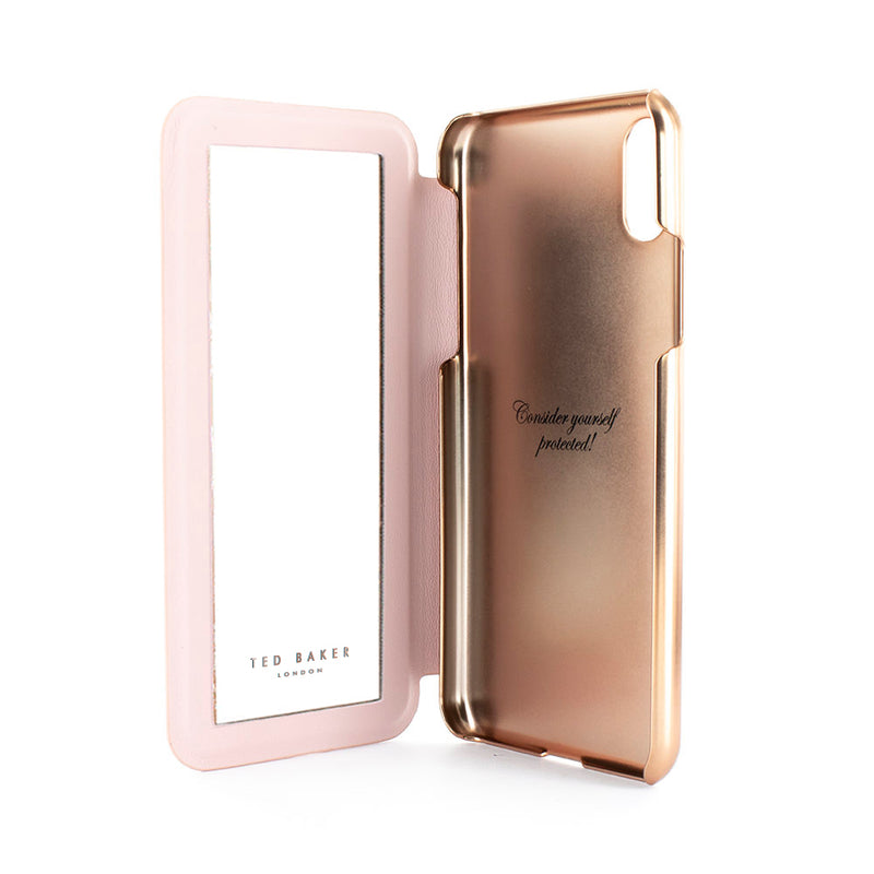 Ted Baker Mirror Folio Case for iPhone XS Max - Babylon Nickel