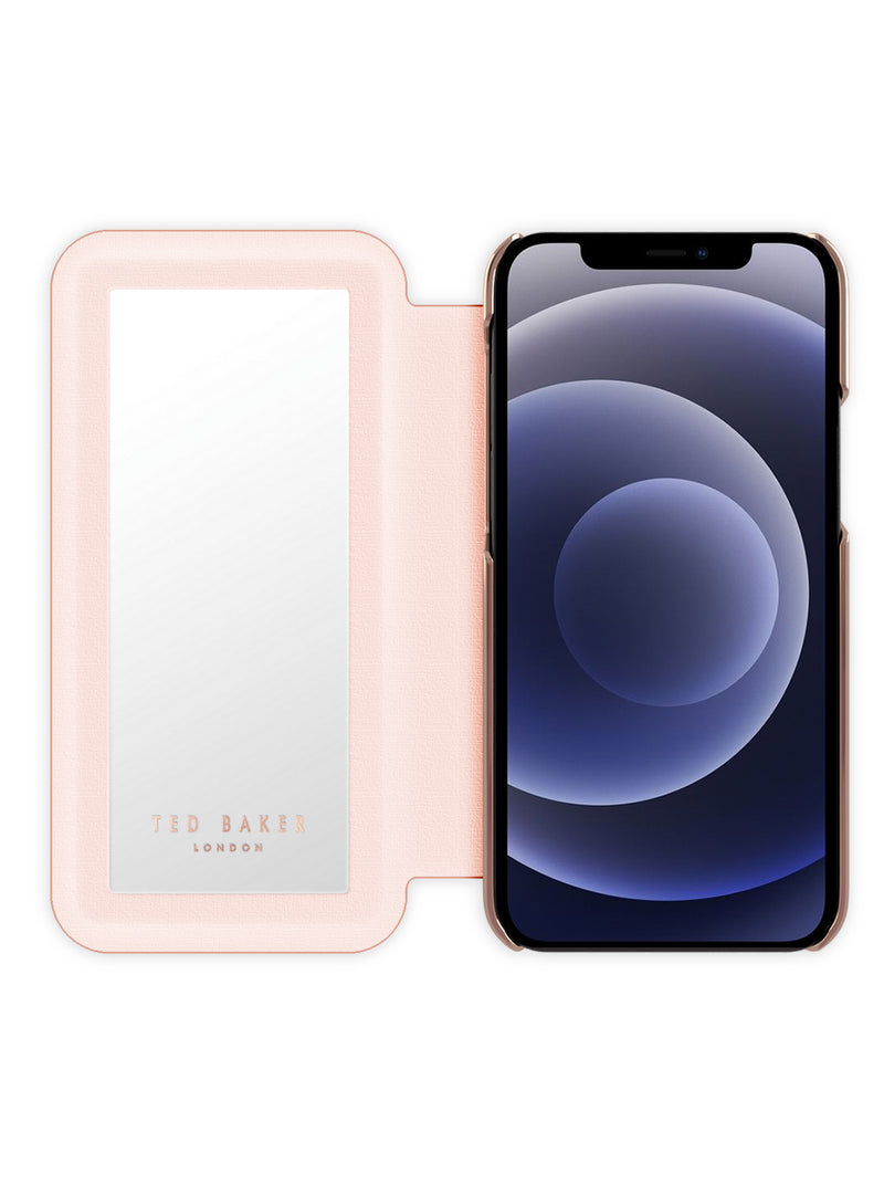 Ted Baker ELLEA Mirror Case for iPhone XR- Rose Gold Nude - Glitter