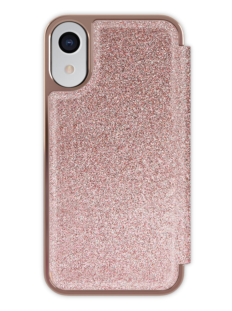 Ted Baker ELLEA Mirror Case for iPhone XR- Rose Gold Nude - Glitter