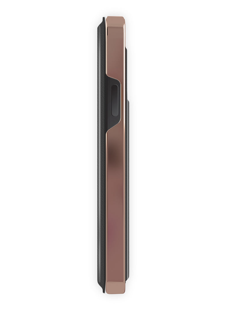 Ted Baker SHARITA Mirror Folio Case for iPhone 12 - Black/Rose Gold