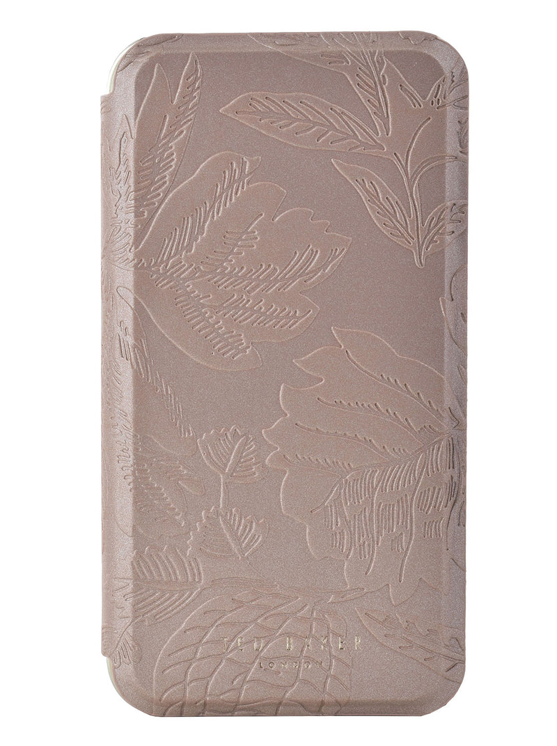 Ted Baker ABALONE Mirror Folio for iPhone 11 Debossed Flowers Rose Gold