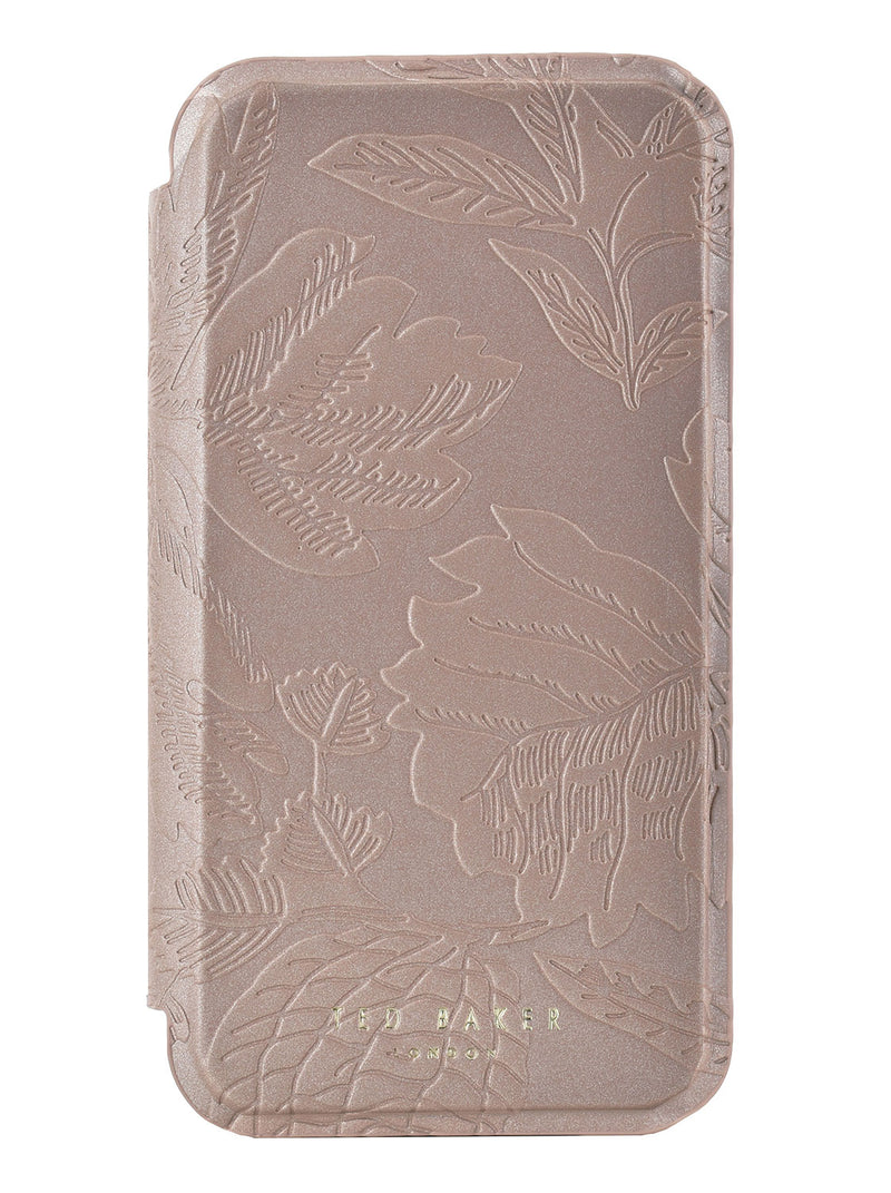 Ted Baker ABALEE Mirror Folio for iPhone 12 Debossed Flowers Rose Gold