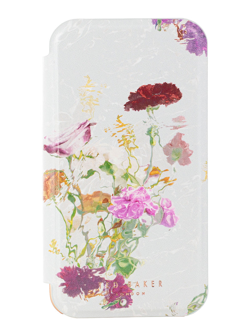 Ted Baker GWLADUS Mirror Folio for iPhone 12 Pro Water Floral Grey Rose Gold