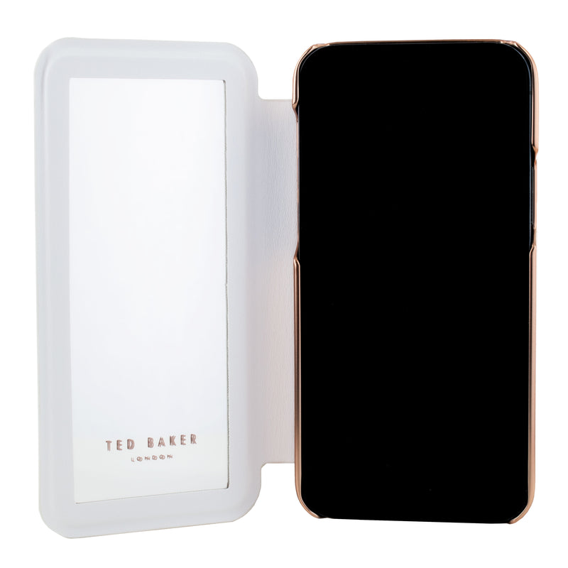 Ted Baker GWLADUS Mirror Folio for iPhone 12 Pro Water Floral Grey Rose Gold