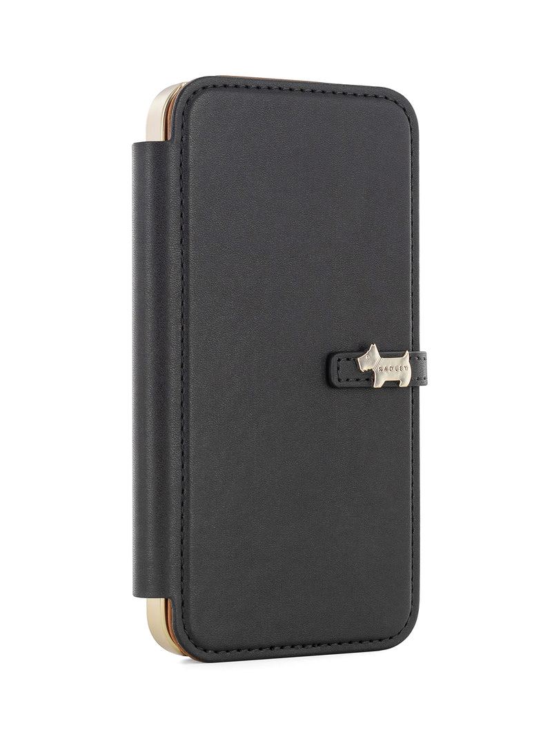 Radley Scotty Dog Embellished Book-style Flip Case for iPhone 12 Pro with Four Card Slots - Black / Tan