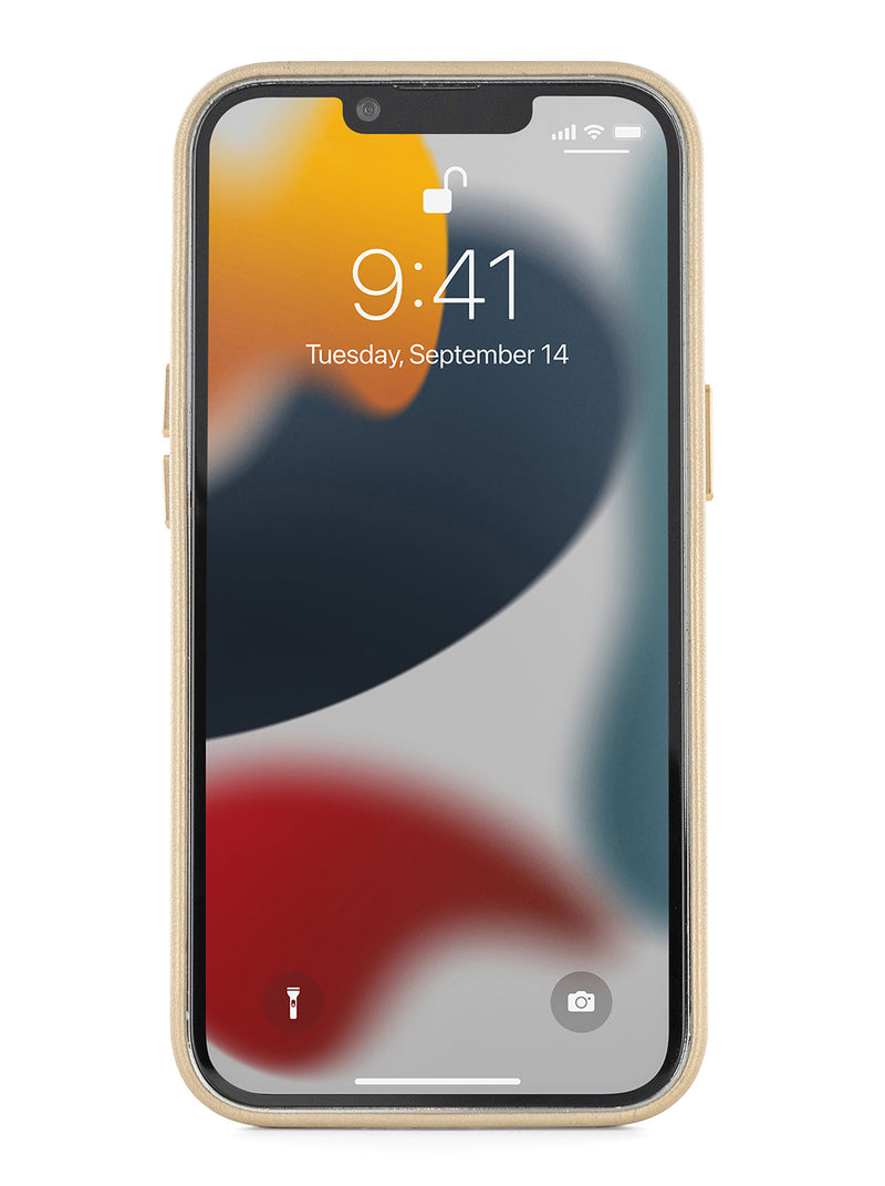 Radley Leather-Style Wrapped Back Shell Clip Case for iPhone 14 - Gold