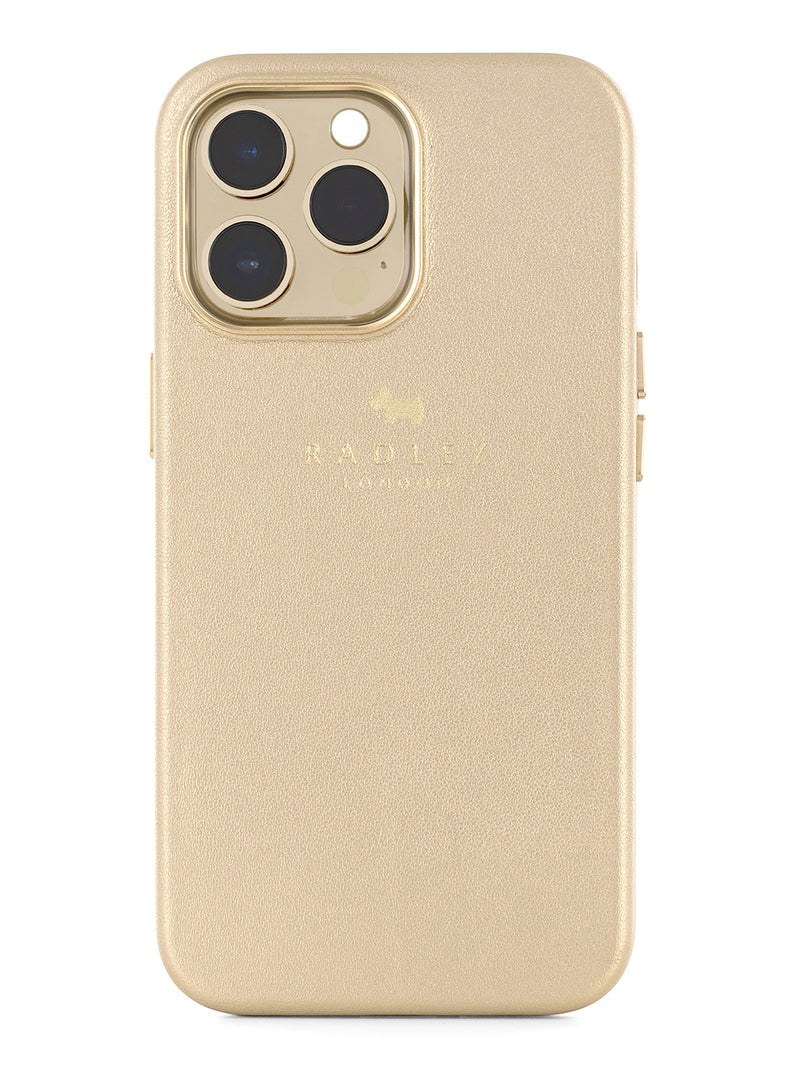 Radley Leather-Style Wrapped Back Shell Clip Case for iPhone 13 Pro Max - Gold