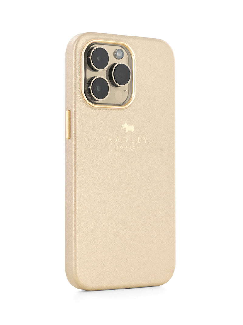 Radley Leather-Style Wrapped Back Shell Clip Case for iPhone 13 Pro Max - Gold