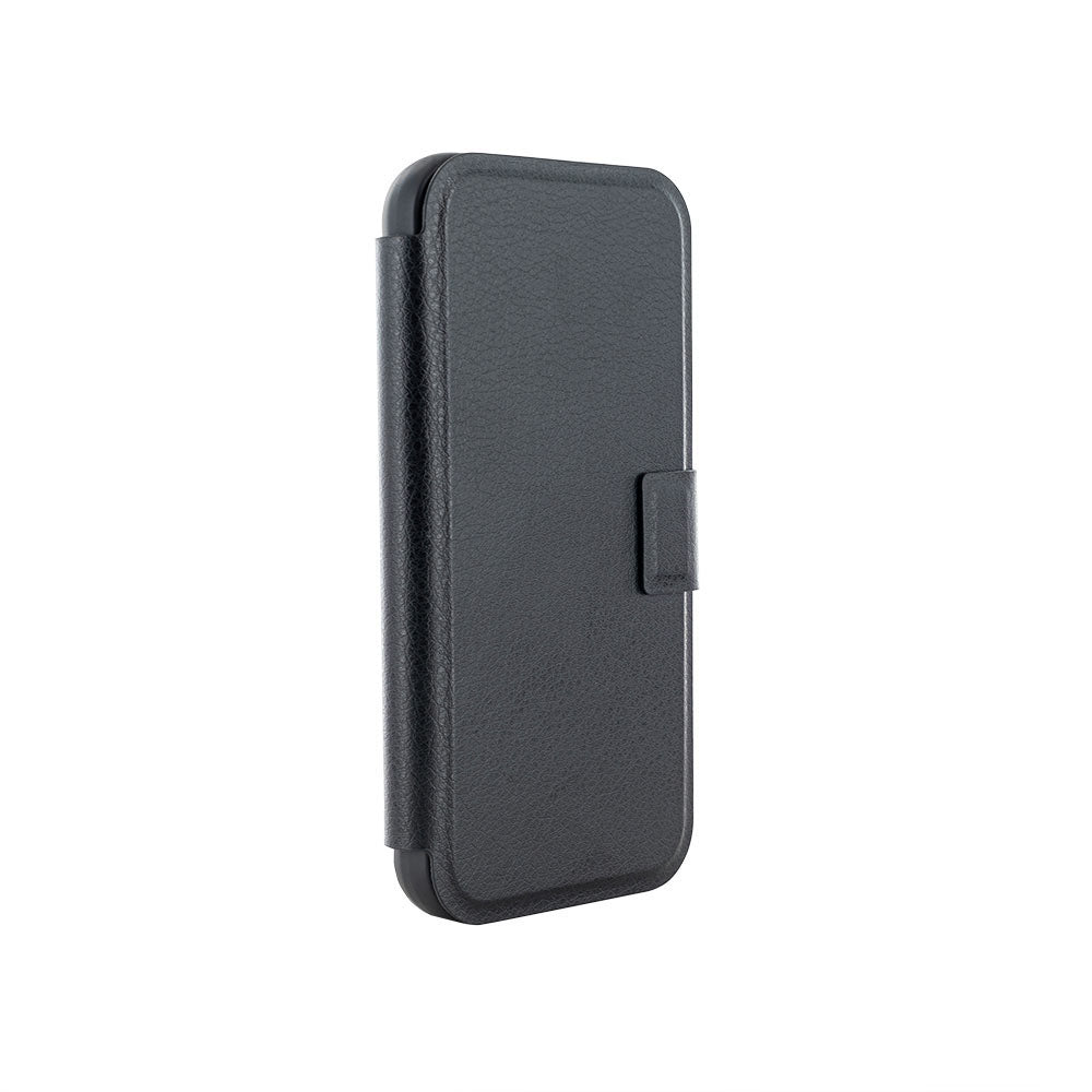 iPhone 15 Leather Folio Phone Case - Black / Brown