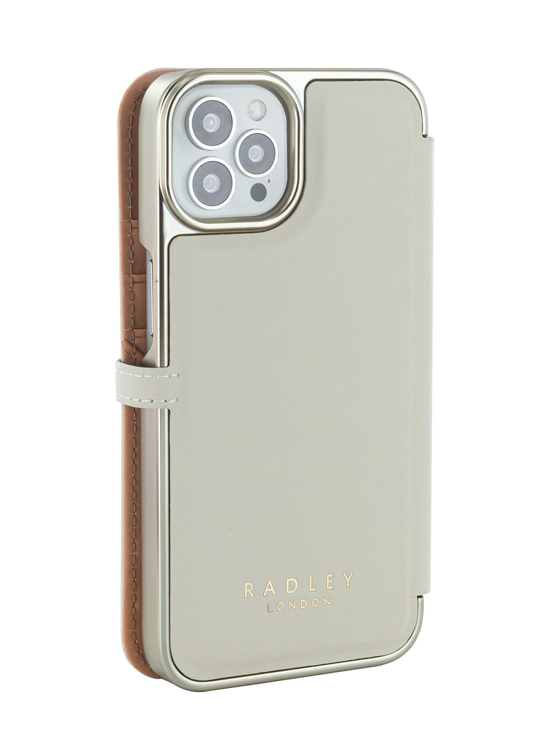 Radley Folio Case for iPhone 12 Pro Clay Brown Pale Gold