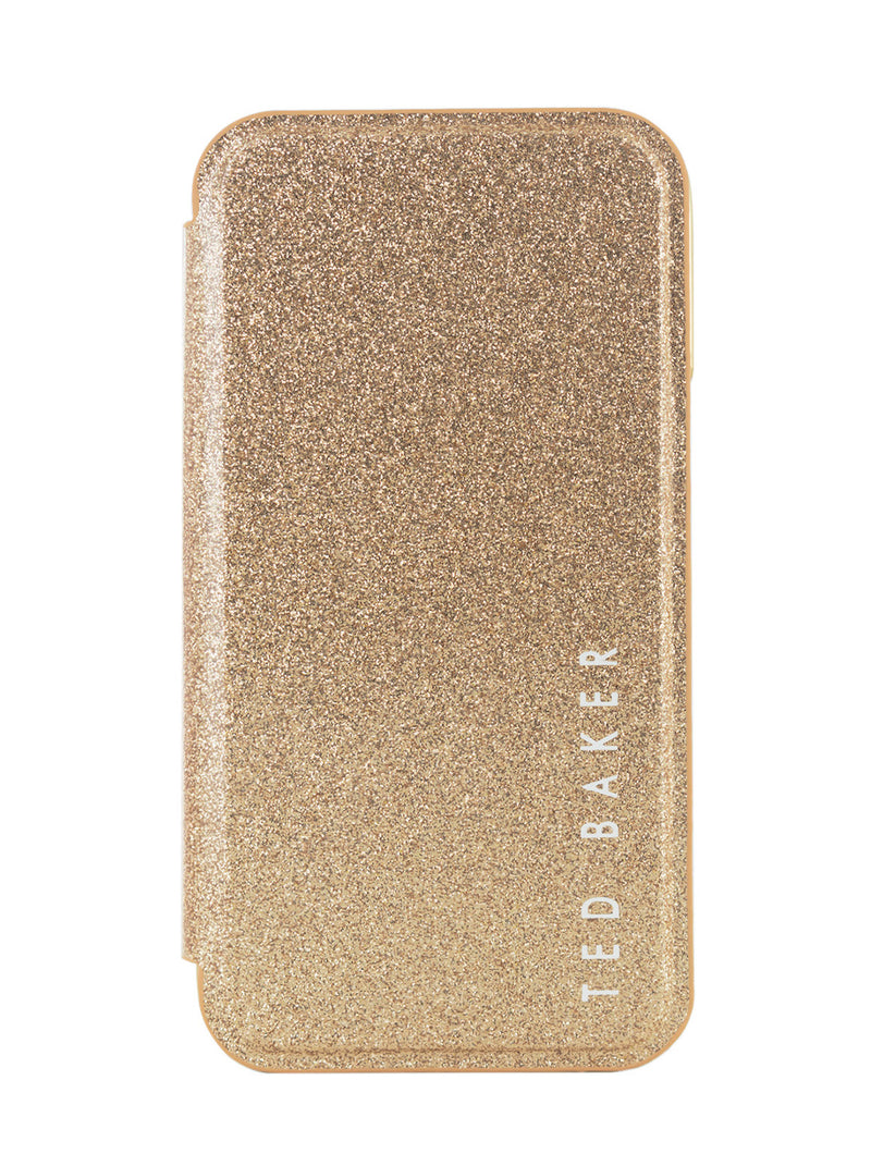 Ted Baker DIANOE Gold Glitter Mirror Folio Phone Case for iPhone 12