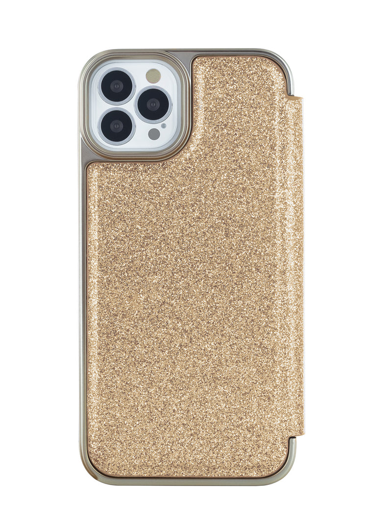 Ted Baker DIANOE Gold Glitter Mirror Folio Phone Case for iPhone 12 Pro