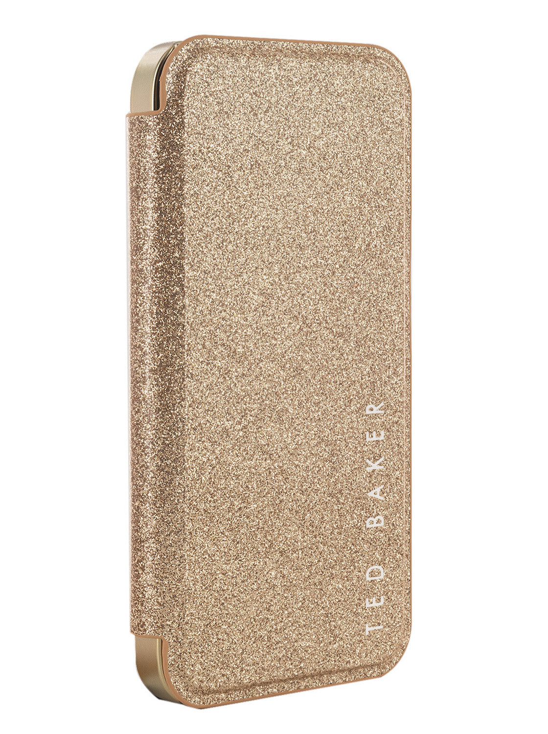 Ted Baker CAMBRIT Gold Glitter Mirror Folio Phone Case for iPhone 14 Pro Max