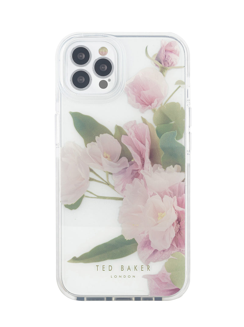 Ted Baker APPEN Clear Flower Placement Antishock Phone Case for iPhone 12 Pro Cream Bumper