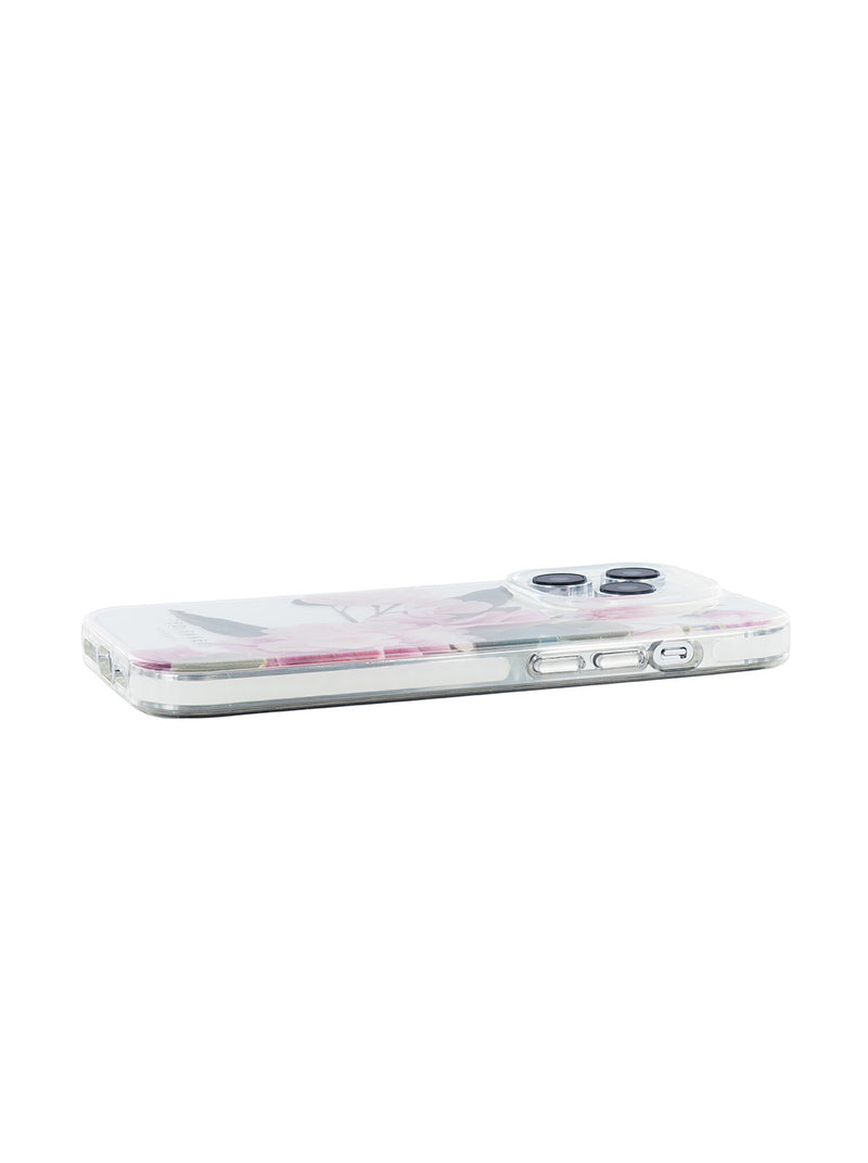 Ted Baker APPENAS Clear Flower Placement Antishock Phone Case for iPhone 14 Pro Max Cream Bumper