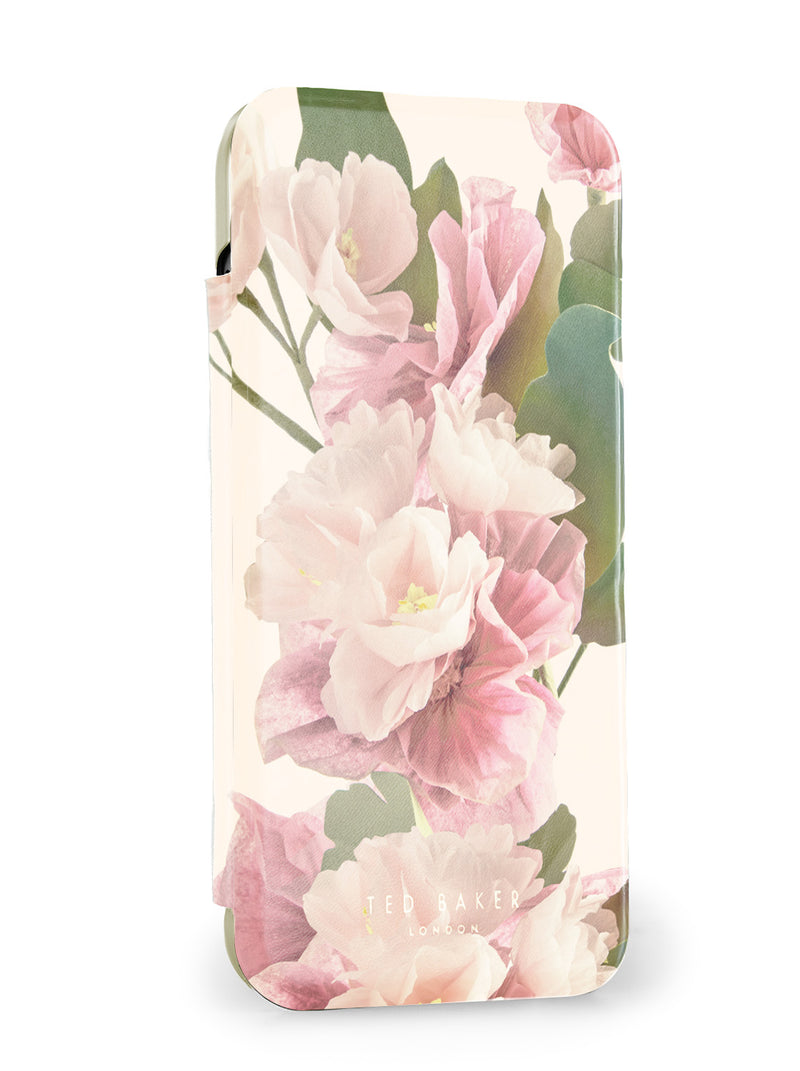 Ted Baker Cream Flower Placement Mirror Folio Phone Case for iPhone 17 Air Gold Shell