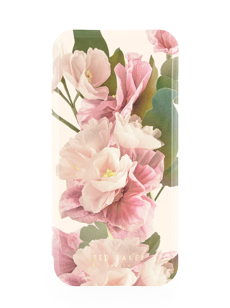 Ted Baker Cream Flower Placement Mirror Folio Phone Case for iPhone 17 Air Gold Shell
