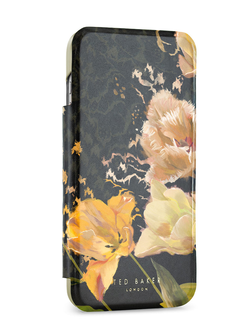 Ted Baker Orange Tulip Mirror Folio Phone Case for iPhone 17 Pro Max Gold Shell