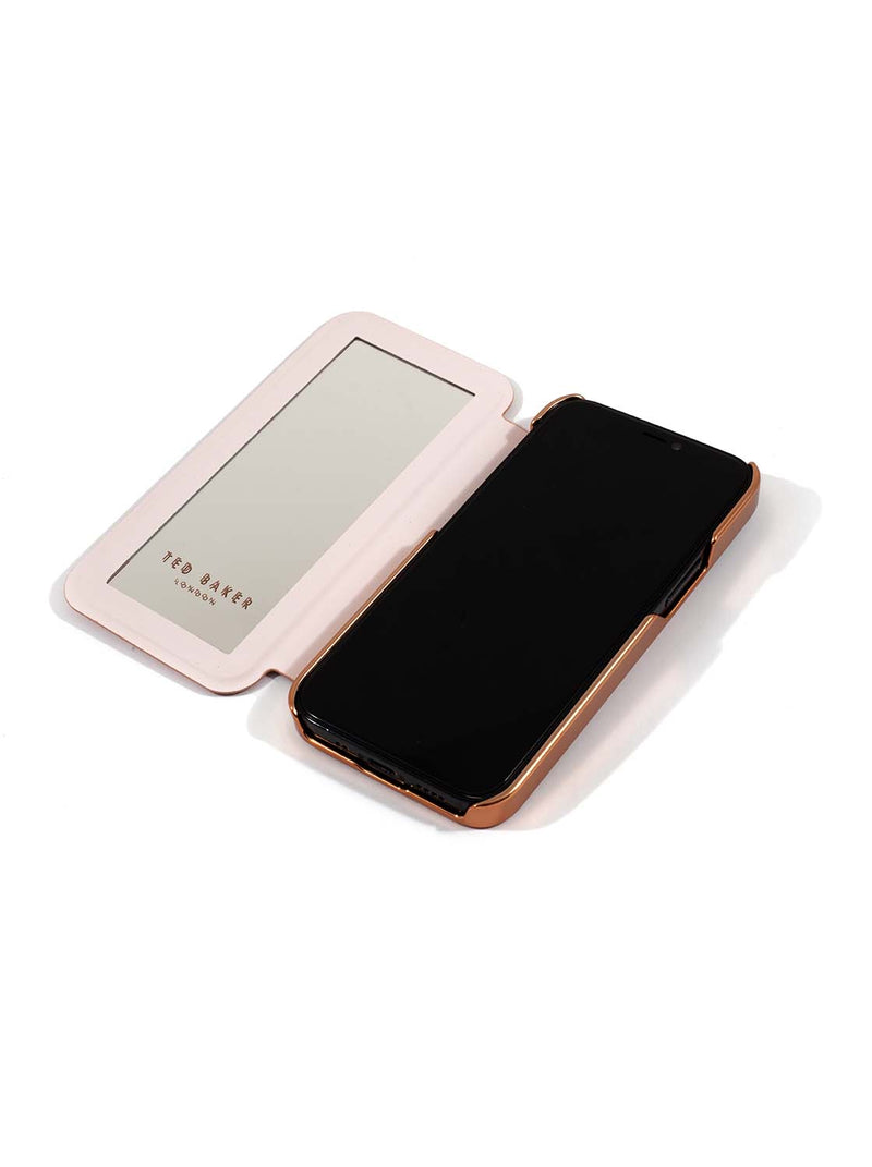Ted Baker Mirror Case for iPhone 14 Plus - Rose Gold Glitter