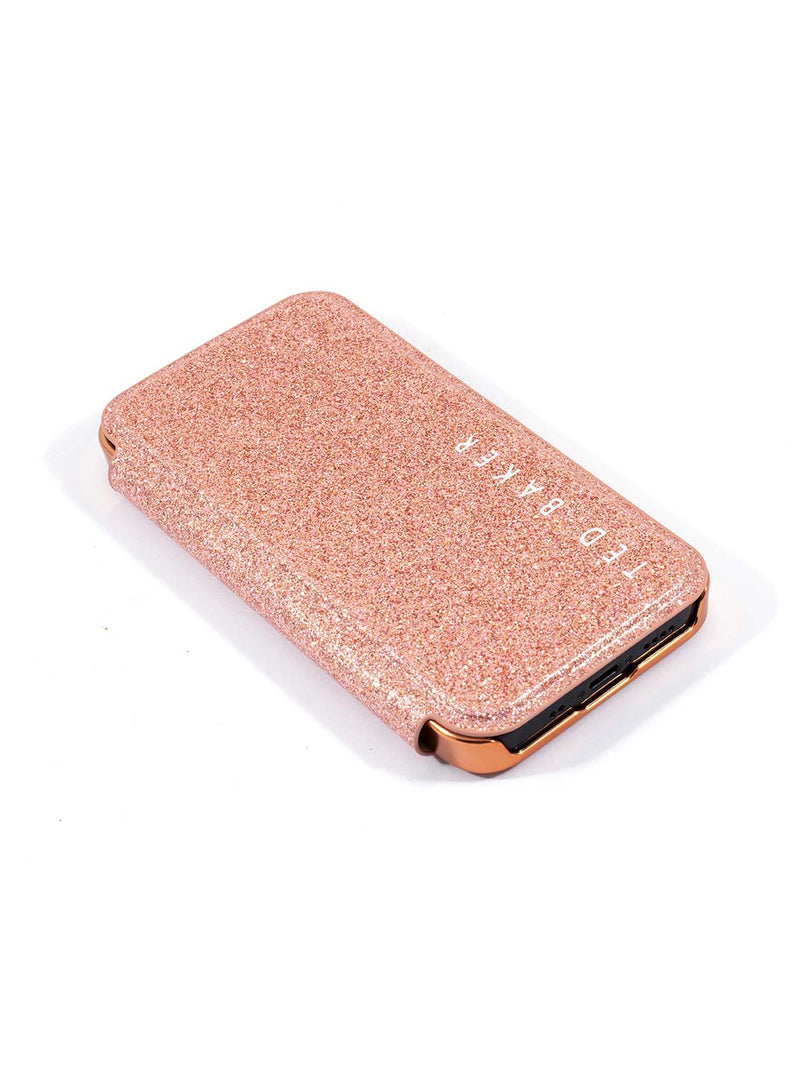 Ted Baker Mirror Case for iPhone 14 Plus - Rose Gold Glitter