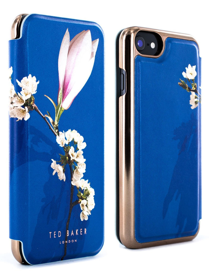 Front and back image of the Ted Baker Apple iPhone 8 / 7 / 6S phone case in Blue