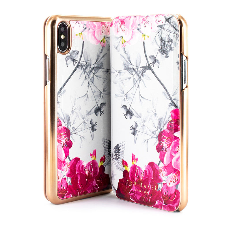 Ted Baker Mirror Folio Case for iPhone XS Max - Babylon Nickel