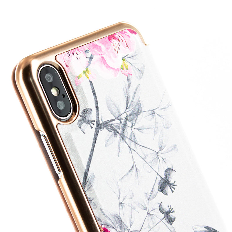 Ted Baker Mirror Folio Case for iPhone XS Max - Babylon Nickel