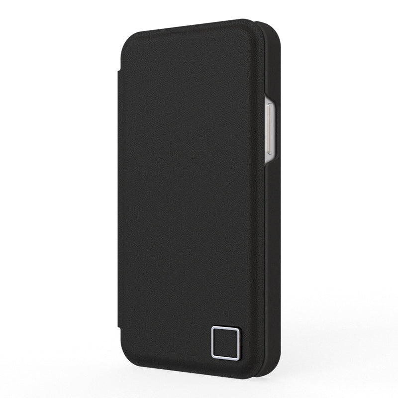 iPhone 12 Mini Leather Folio Phone Case - Black / Brown