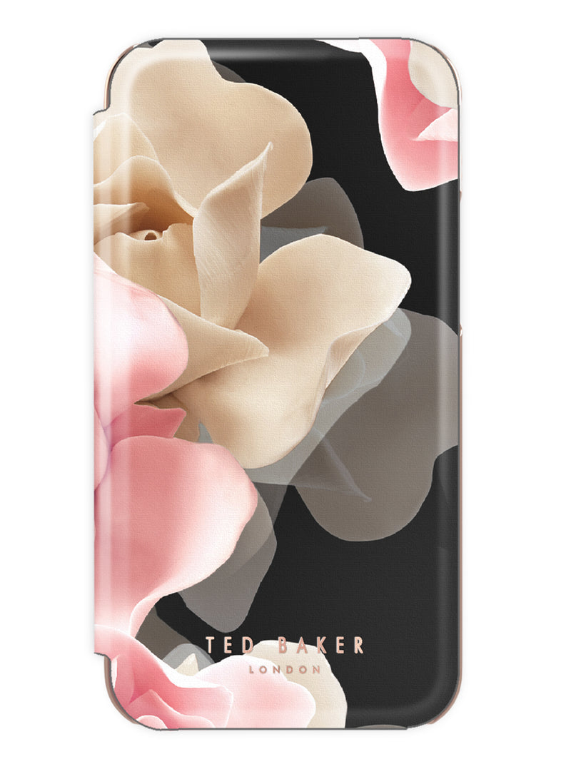 Ted Baker KNOWANE Mirror Folio Case for iPhone 12 - Porcelain Rose (Black)