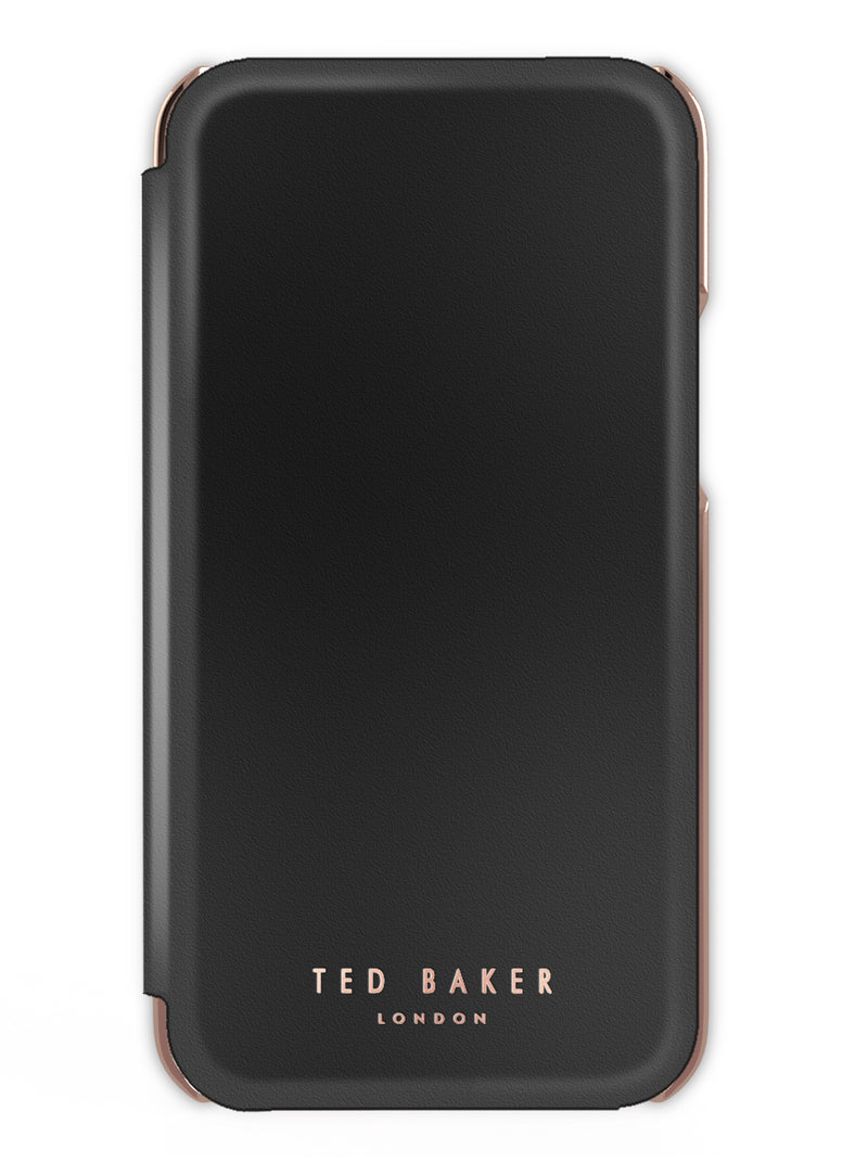 Ted Baker SHARITA Mirror Folio Case for iPhone 12 - Black/Rose Gold