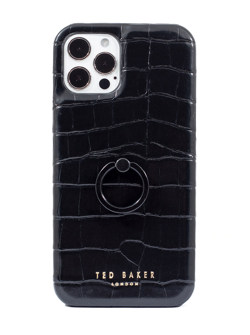 Ted Baker CATTIE Finger Loop Back Shell for iPhone 12 Pro - Croc Black