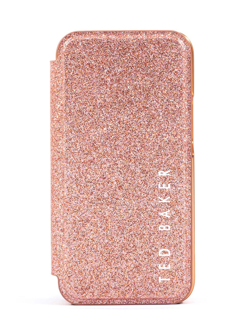 Ted Baker Mirror Case for iPhone 14 Pro - Rose Gold Glitter