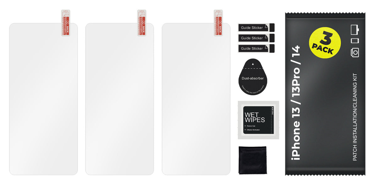 iPhone 13 / iPhone 13 Pro / iPhone 14 Tempered Glass Multipack Screen