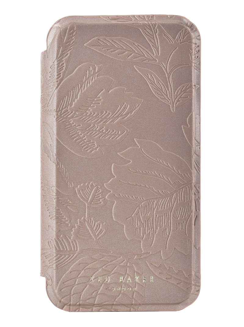 Ted Baker ABALEE Mirror Folio for iPhone 12 Pro Debossed Flowers Rose Gold