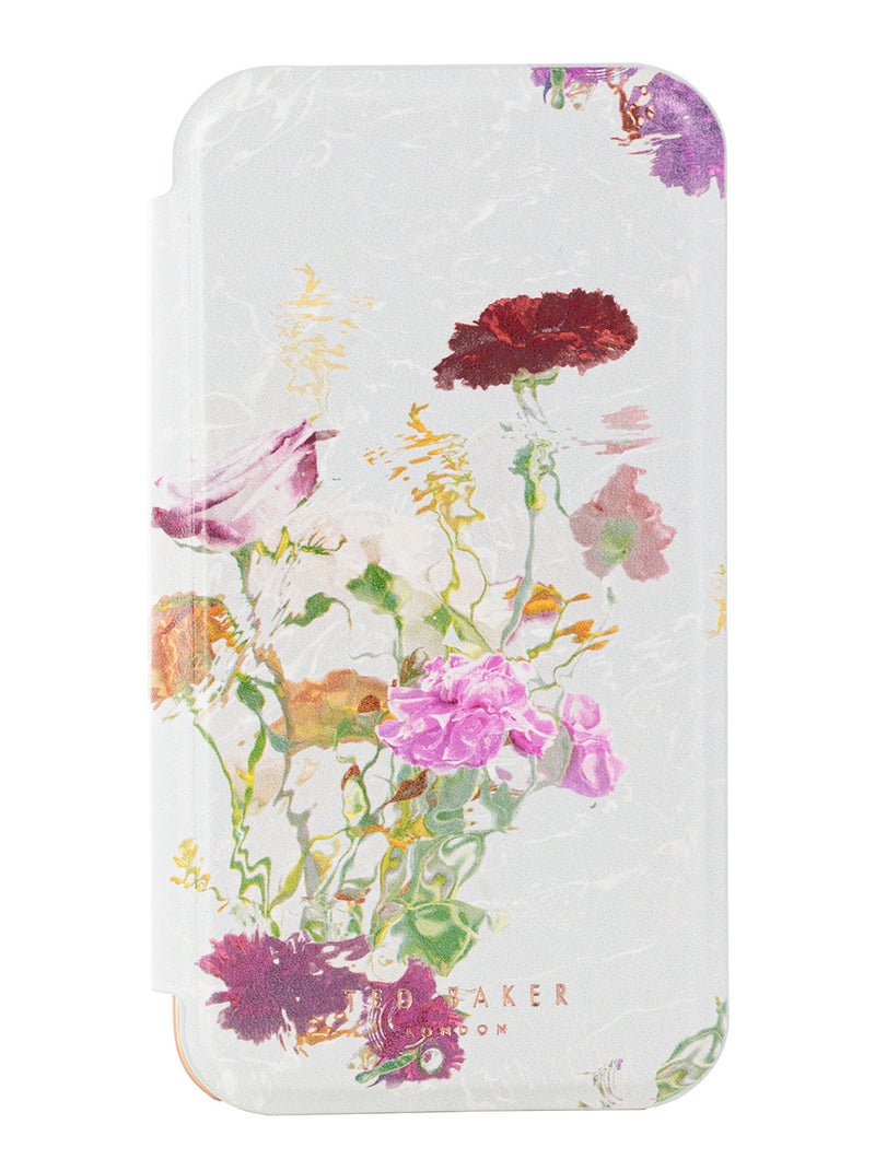 Ted Baker GWLADYS Mirror Folio for iPhone 13 Water Floral Grey Rose Gold