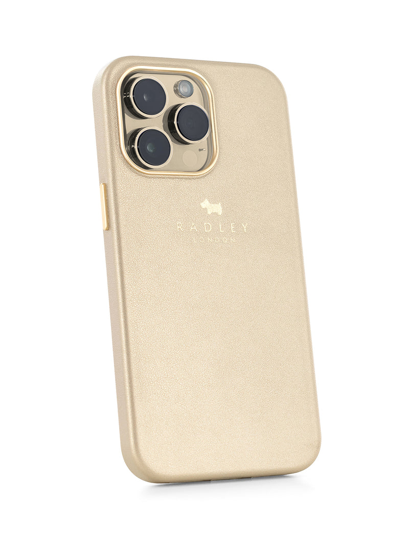 Radley Leather-Style Wrapped Back Shell Clip Case for iPhone 13 Pro Max - Gold
