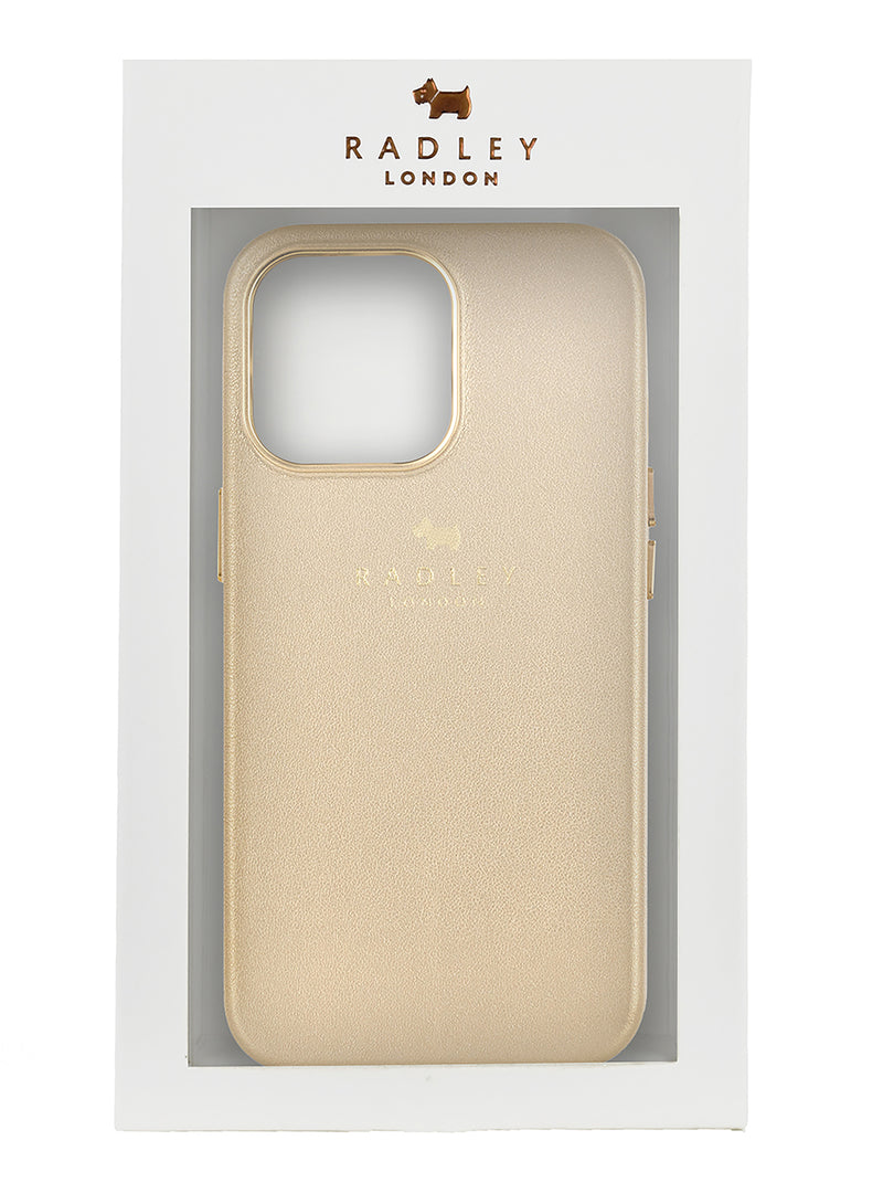 Radley Leather-Style Wrapped Back Shell Clip Case for iPhone 13 Pro Max - Gold