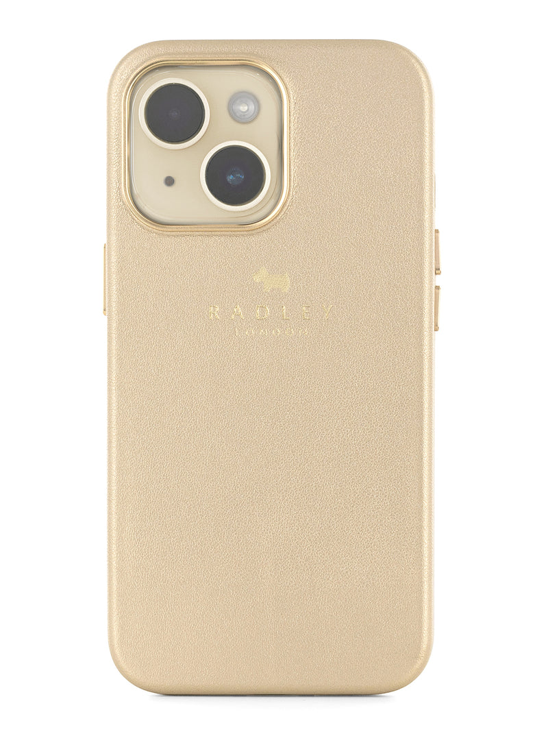 Radley Leather-Style Wrapped Back Shell Clip Case for iPhone 12 - Gold