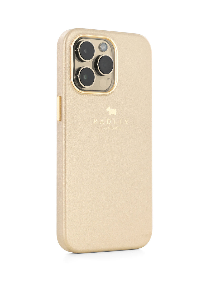 Radley Leather-Style Wrapped Back Shell Clip Case for iPhone 12 Pro - Gold