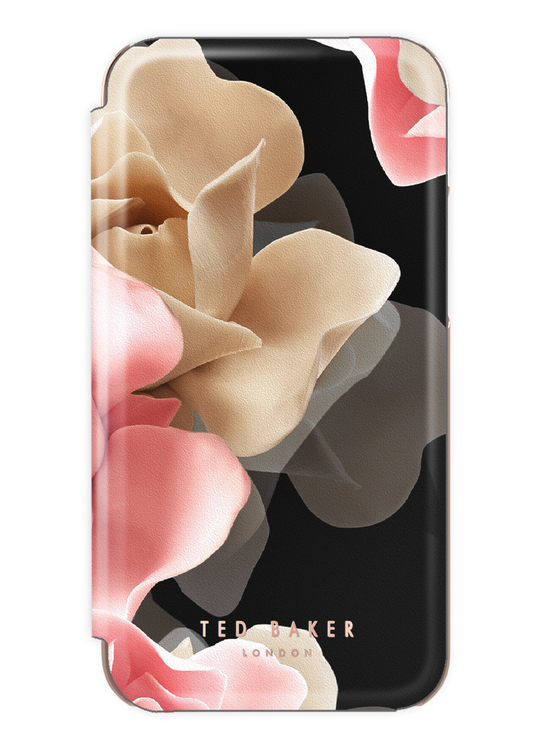 Ted Baker Mirror Folio Case for iPhone 14 Pro Max - Porcelain Rose (Black)